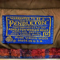 PENDLETON ペンドルトン 70's USA製 ウールシャツ 片ポケット ボルドーxブラウン sizeM 瑞穂店