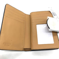 COACH コーチ CP420 シグネチャー 二つ折り財布 PVCレザー ブラック ホワイト 福生店