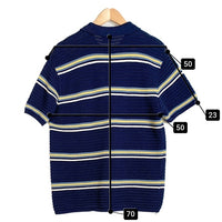 Chez Rien オーガニックコットン ニットポロシャツ ボーダー ネイビー Size M 福生店