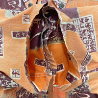 SUN SURF サンサーフ SS31195 干支総柄 ボタンダウン 半袖シャツ オレンジ sizeM※襟汚れあり 瑞穂店