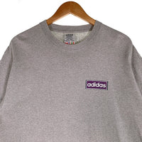90's adidas アディダス バックプリント 半袖 Tシャツ 刺繡タグ グレー USA製 Size M 福生店
