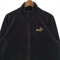 PUMA プーマ ベロア トラックスーツ ジャケット パンツ ブラック ロゴ刺繡 680016-01 Size M 福生店
