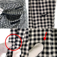 00's NIKE ナイキ ギンガムチェック クロップドパンツ ブラック ホワイト ポリエステル Size M 福生店