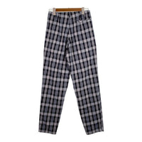 80's STUSSY ステューシー コットン チェック柄 1タック ロングパンツ グレー ブラック USA製 黒タグ Size 29 福生店