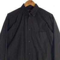 BALENCIAGA バレンシアガ バックロゴ ストライプオーバーシャツ ブラック 621924 Size 38 福生店