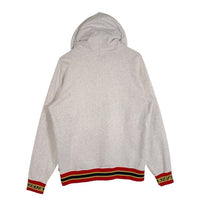 SUPREME シュプリーム 18AW Striped Rib Hooded Sweatshirt ストライプリブ プルオーバースウェットパーカー グレー Size M 福生店
