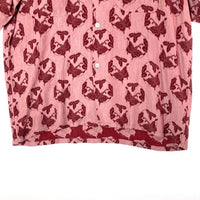 Needles ニードルズ MR240 S/S One-Up Shirt Papillon オープンカラーシャツ パピヨン柄 ジャガード織 ピンク sizeL 瑞穂店