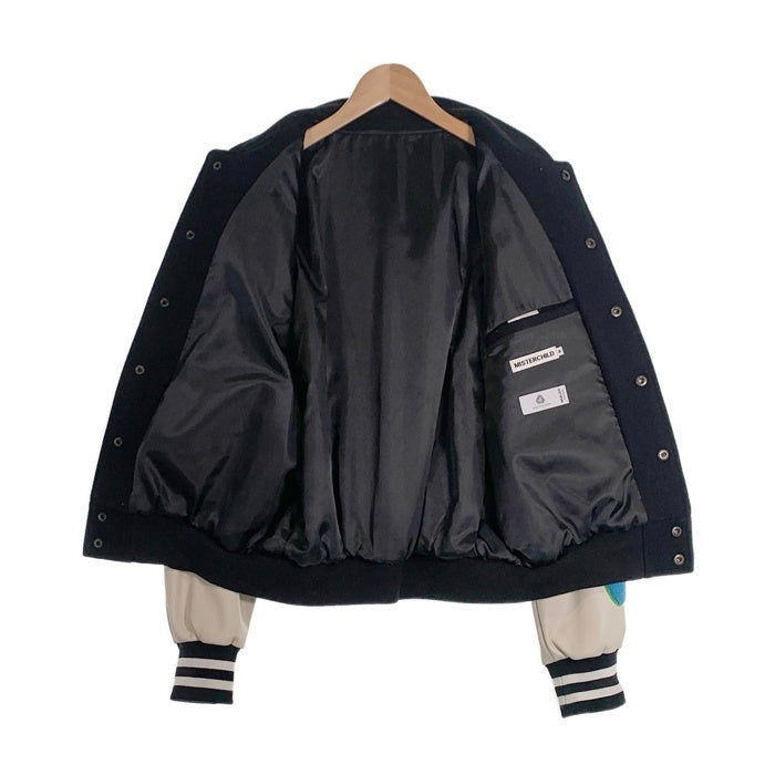 MISTERCHILD ミスターチャイルド WOOL Varsity Jacket ウールバーシティ ジャケット スタジャン ブラック ホワイト Size M MISTERCHILD ミスターチャイルド WOOL Varsity Jacket ウールバー