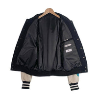 MISTERCHILD ミスターチャイルド WOOL Varsity Jacket ウールバーシティ ジャケット スタジャン ブラック ホワイト Size M 福生店