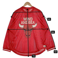 WIND AND SEA ウィンダンシー NBA CHICAGO BULLS シカゴブルズ Mesh Long Sleeve Top メッシュロングスリーブトップ レッド Size M 福生店