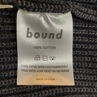 bound ハーフジップ コットンニット ポロ ロングスリーブ ウォッシュドブラック Size M 福生店