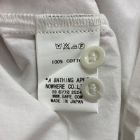 A BATHING APE アベイシングエイプ サルレオパードライン オープンカラーシャツ ホワイト sizeL※襟薄汚れあり★ 瑞穂店
