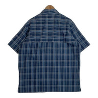 L.L.Bean エルエルビーン シアサッカーチェックシャツ 半袖 ポリエステル フィッシング ネイビー Size L 福生店