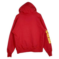 FR2 エフアールツー ロゴプリント プルオーバースウェットパーカー レッド 袖プリント Size L 福生店