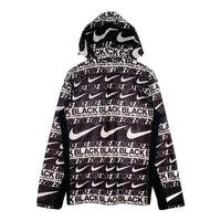 BLACK COMME des GARCONS ブラックコムデギャルソン 19AW NIKE ナイキ LOGO ZIP PARKA ロゴジップパーカー ブラック ホワイト 総柄 1D-T107 AD2019 Size XL 福生店