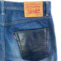 JUNYA WATANABE COMME des GARCONS MAN ジュンヤワタナベ コムデギャルソンマン Levi's リーバイス WA-P203 AD2017 513 パッチワーク レザーポケット デニムパンツ インディゴ sizeM 瑞穂店