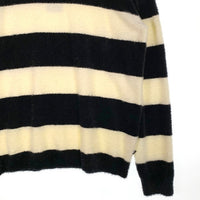 glamb グラム ナイロン ボーダーニット クルーネックセーター ホワイト ブラック GB16AT/KNT12 Size 4 福生店