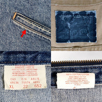 Levi's リーバイス ダック デニム切替 ジップアップ ベスト ブラウン インディゴ カナダ製 Size XL 福生店