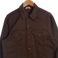 70's LEVI'S リーバイス Cotton Pique Trucker Jacet コットンピケ トラッカージャケット ボタン裏529 ビッグE 三角タグ ブラウン Size M相当 福生店