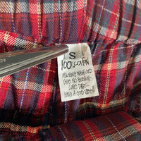 80-90's STUSSY ステューシー チェック柄 コットン イージーパンツ テーパード レッド ベルト ビーチ USA製 Size S 福生店