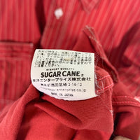 SUGAR CANE シュガーケーン ウォバッシュストライプ ワークシャツ 半袖 レッド SC38452 Size M 福生店