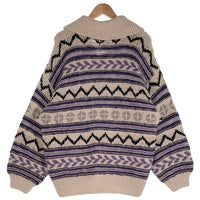 ATRCTR アトラクタ Hand knit zip cardigan ハンド ニット ジップ カーディガン ウール クリーム パープル Size 2 福生店