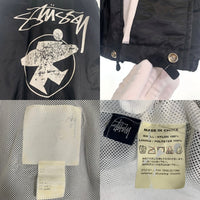 00`s STUSSY ステューシー SURF MAN サーフマン ナイロン コーチジャケット ブラック Size M 福生店