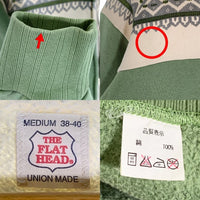 FLAT HEAD フラットヘッド 雪柄 ジップアップ スウェットトレーナー グリーン Size M 福生店