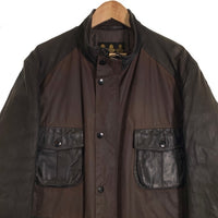 Barbour バブアー ワックス レザー フィールドジャケット コンバット ブラウン Size XL 福生店