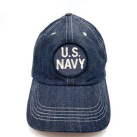 UES ウエス U.S.NAVY ワッペン デニムベースボールキャップ インディゴ sizeXL 瑞穂店