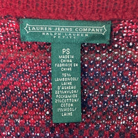LAUREN JEANS COMPANY RALPH LAUREN ローレンジーンズ ラルフローレン ネイティブ柄 ショールカラー ガウンニット レッド sizePS 瑞穂店