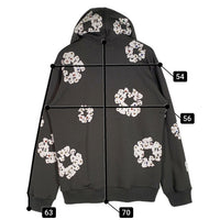 DENIM TEARS デニムティアーズ 24SS Rhinestone Cotton Wreath Zip Hoodie ラインストーン コットンリース ジップフーディ スウェットパーカー ヴィンテージブラック Size L 福生店