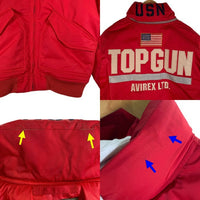 AVIREX アヴィレックス CUSTOM CWU TOP GUN トップガン フライトジャケット レッド 中綿 6102176 Size L 福生店