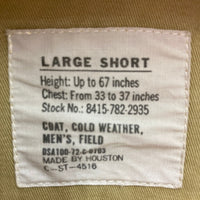 HOUSTON ヒューストン ジャングルファティーグ パッチワーク加工 ファティーグジャケット ブラウン sizeL-S 瑞穂店