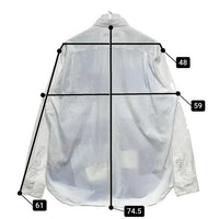 COMME des GARCONS HOMME コムデギャルソンオム コットン 切替パッチワークシャツ 長袖 ホワイト ブルー HB-B007 AD2016 Size M 瑞穂店