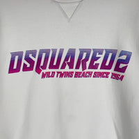DSQUARED2 ディースクエアード グラデーションロゴ スウェットクルーネックトレーナー ホワイト S74GU0681 S25516 Size M 福生店