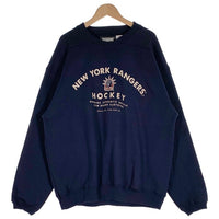 CCM シーシーエム Newyork Rangers ニューヨーク レンジャース NHL クルーネック スウェット ネイビー カナダ製 Size L 福生店
