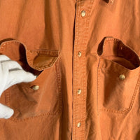 L.L.Bean エルエルビーン コットン ショートスリーブ ワークシャツ オレンジ O PD71 Size L-R 福生店