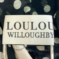 LOULOU WILLOUGHBY ルルウイルビー 212020-13 長袖ボウタイブラウス ドット ブラック size02 瑞穂店