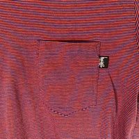 80's STUSSY ステューシー ボーダー ポケット ロングスリーブTシャツ ボルドー ネイビー USA製 黒タグ Size L 福生店