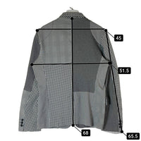 COMME des GARCONS HOMME コムデギャルソンオム HF-J040 AD2010 クレイジーチェックパターン 4つボタン テーラードジャケット ブラック sizeM 瑞穂店