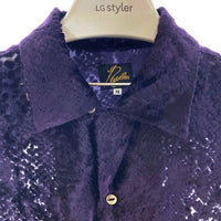Needles ニードルズ JO153 C.O.B.One-Up Shirt-Burnout velvet 長袖 ベルベット オープンカラーシャツ パープル sizeM 瑞穂店