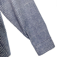 BRIGADE コットン ストライププリント 長袖シャツ ブルー 厚手 Size L 福生店