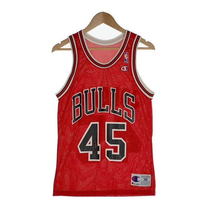 Champion チャンピオン MICHAEL JORDAN マイケルジョーダン 45 シカゴブルズ ゲームシャツ ユニフォーム レッド USA製  Size 36 (S相当) 福生店