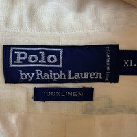 Polo by Ralph Lauren ポロラルフローレン リネン シャツ 長袖 オフホワイト Size XL 福生店