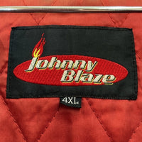 Johnny Blaze ジョニーブレイズ ナンバリング レザージャケット レッド×ホワイト size4XL※全体的に汚れあり 瑞穂店