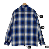Cal Top キャルトップ オンブレチェック シャツ アクリル ブルー Size L-XL 相当 福生店