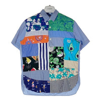 JUNYA WATANABE MAN ジュンヤワタナベ マン LOUSY LIVIN ラウジーリビン WM-B024 AD2023 パッチワーク 半袖シャツ ブルー sizeXS 瑞穂店