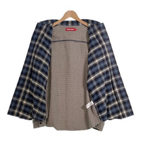 SUPREME シュプリーム Houndstooth Plaid Flannel Shirt 長袖 プレイド フランネル シャツ ブルー グレー Size M 福生店
