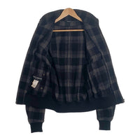 DOLCHE&GABBANA ドルチェアンドガッバーナ ウール チェック柄 ジップアップジャケット リブ ロゴプレート ブラック Size 48 福生店